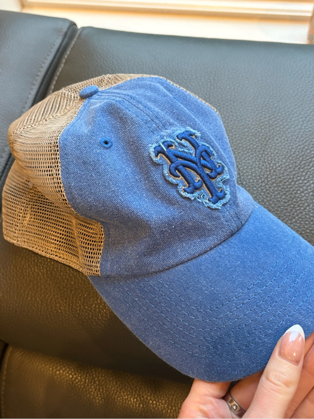 Women’s Blue Distressed Mets Baseball Cap Hat